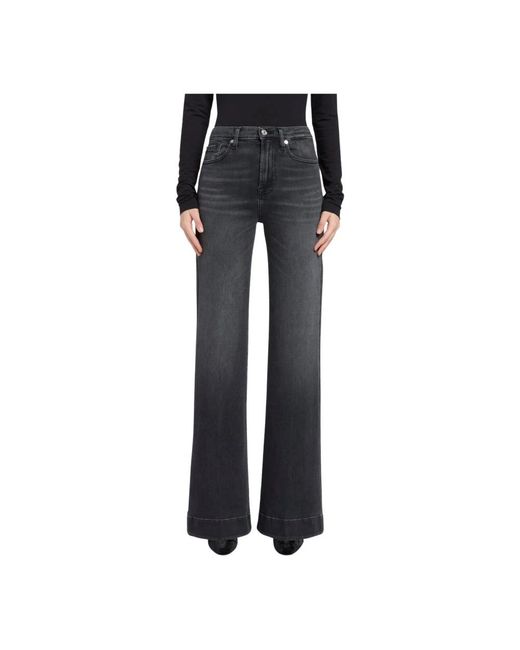 7 For All Mankind Black Wide Jeans