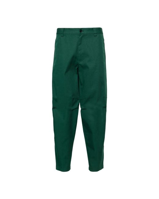Pantaloni in twill di cotone verde scuro di Lanvin in Green da Uomo