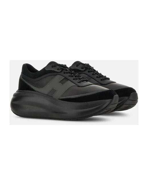 Hogan Schoenen ,Zwart ,Leer H696 Sneakers in het Black