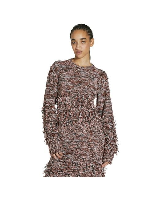 DURAZZI MILANO Brown Loops sweater mit lockeren fäden