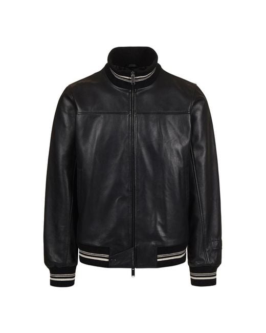 Iceberg Black Leather Jackets for men