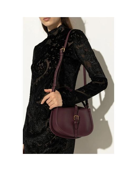 Etro Purple Leder Schultertasche