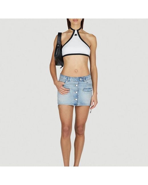 Courreges Blue Denim Skirts