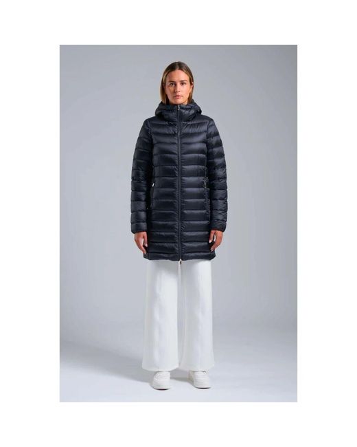 Ciesse Piumini Blue Nitak - lange schwarze daunenjacke mit 800 fill-power und kapuze