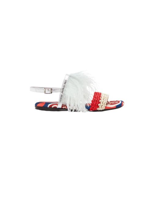 LaDoubleJ Schoenen ,Veelkleurig ,Fireworks Burst Sandalen in het Red