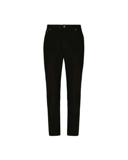 Trousers > slim-fit trousers Dolce & Gabbana pour homme en coloris Black