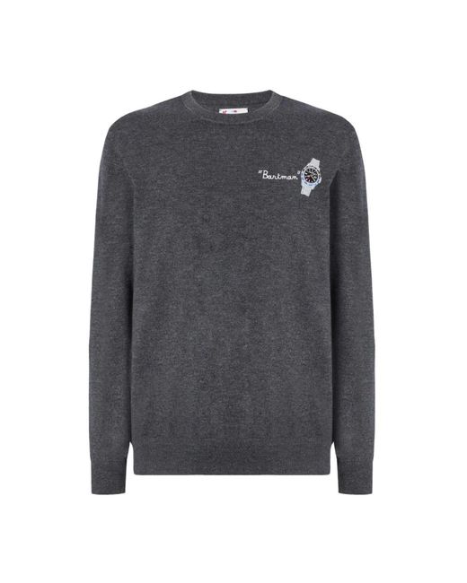 Mc2 Saint Barth Gray Round-Neck Knitwear for men