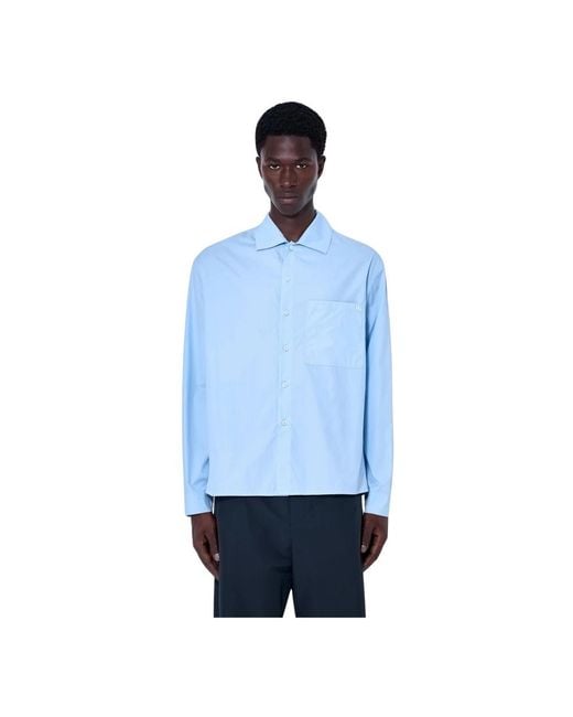 Jil Sander Button-Down Baumwollhemd in Blue für Herren