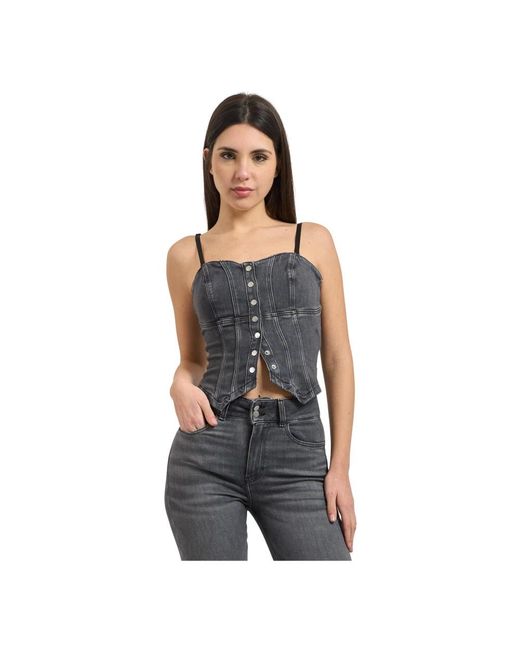 Guess Black Sleeveless Tops