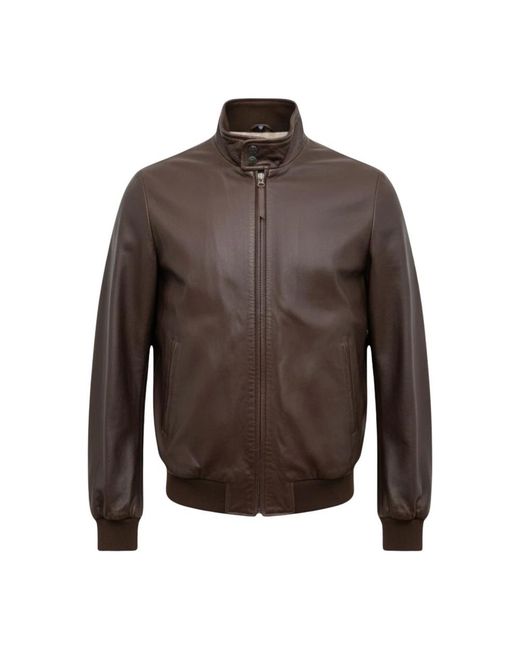 Minoronzoni Brown Bomber Jackets for men
