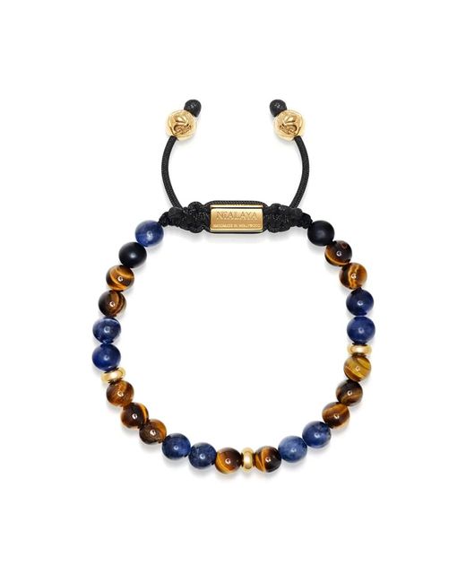 Nialaya #39;S Beaded Bracelet With Dumortierite, Tiger Eye And in Blue für Herren