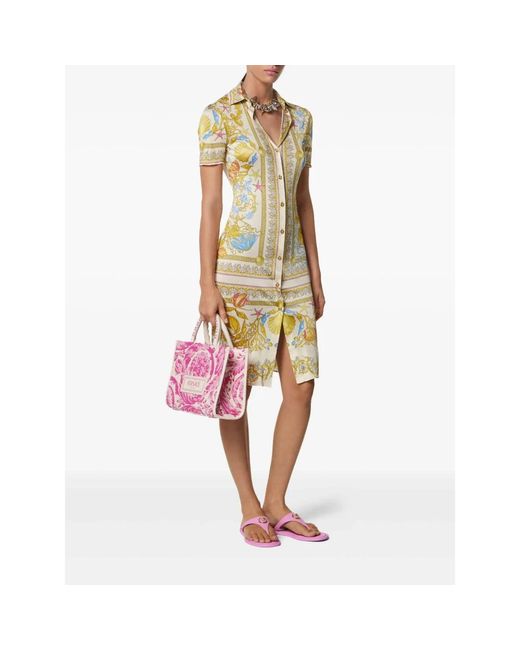 Shirt Dresses Versace en coloris Metallic
