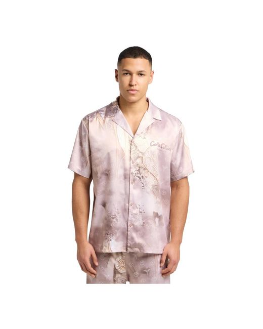 carlo colucci Pink Short Sleeve Shirts for men