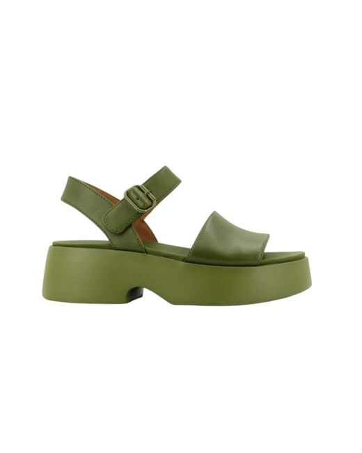 Flat sandals Camper de color Green