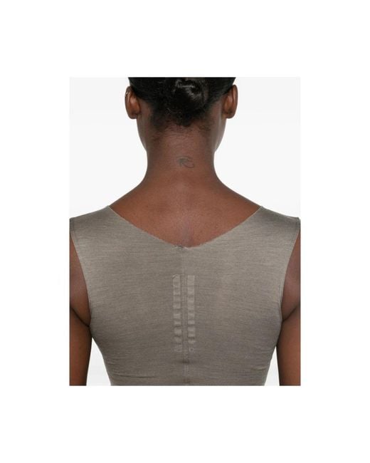 Rick Owens Gray Sleeveless Tops