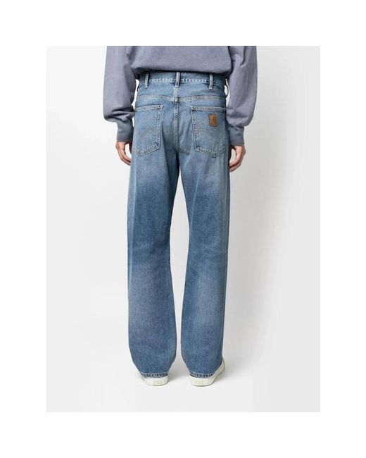 Carhartt Blue Straight Fit Jeans for men