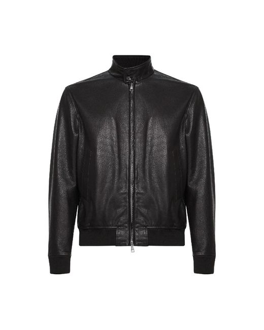 Tagliatore Black Leather Jackets for men