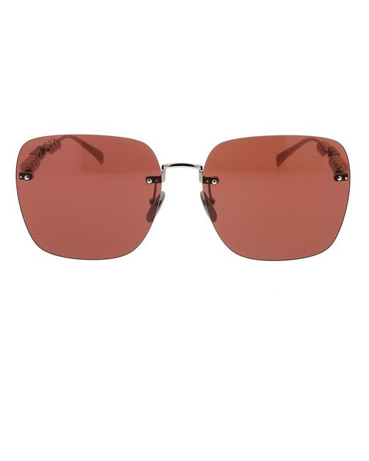 Gucci Accessoires ,Geel ,Stijlvolle Zonnebril Met Uniek Ontwerp in het Brown
