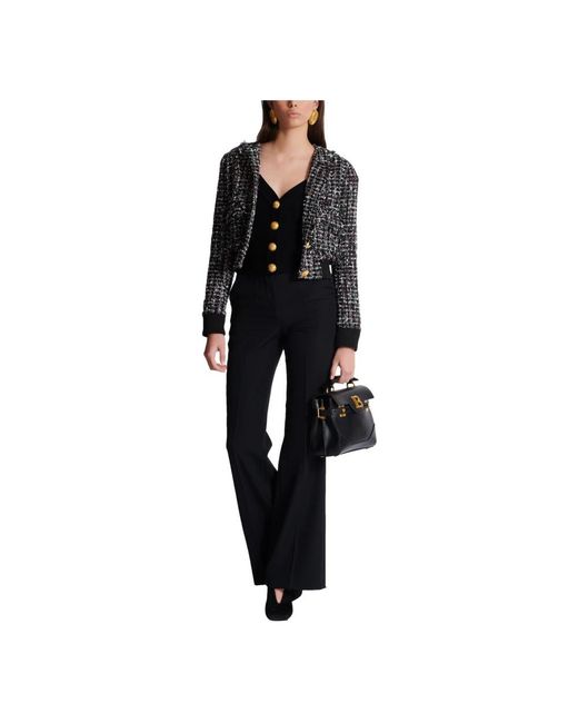 Balmain Cardigan Met Gestructureerde Schouders in het Black