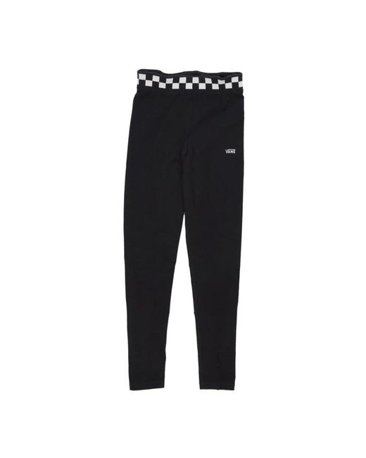 Vans Broeken ,Zwart ,Katoen Checkmate Legging Zwart Elastische Taille in het Black