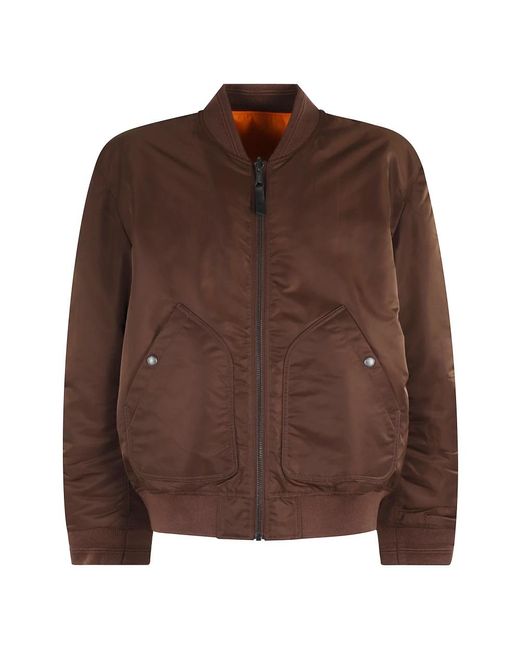 DIESEL Jassen ,Bruin ,Bruine Omkeerbare Jas Met Logo in het Brown voor heren