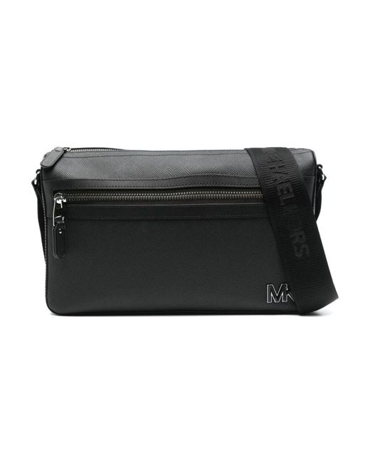 Michael Kors Schwarze Schultertasche Mit Vordertasche in Black für Herren