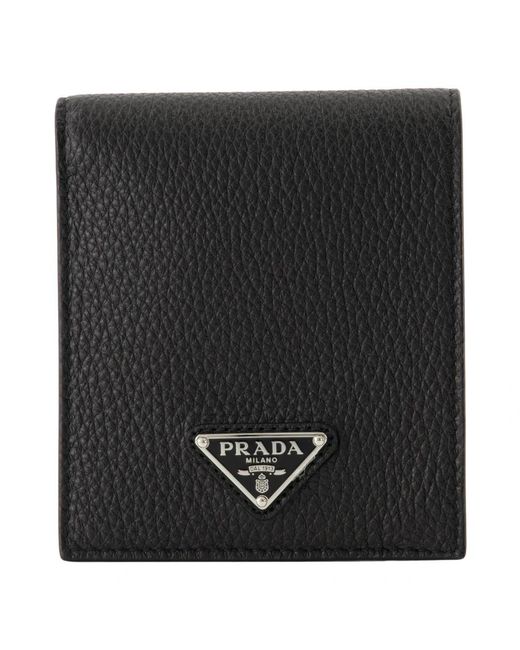 Prada Leren Portemonnee in het Black voor heren