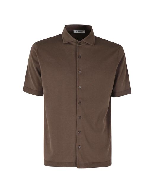 Kangra Brown Short Sleeve Shirts for men