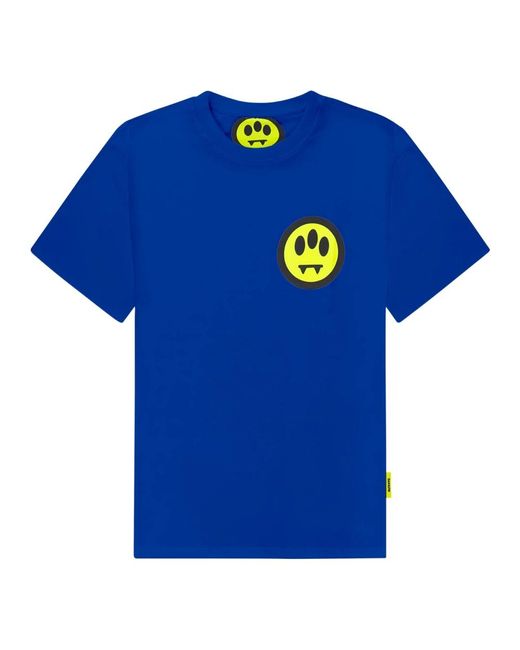 Barrow Logo baumwoll t-shirt mit reflektierendem etikett in Blue für Herren