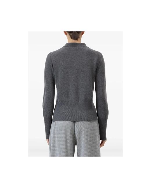 Closed Truien & Vesten ,Grijs ,Kasjmier Ash Sweater Met Knoopsluiting in het Gray