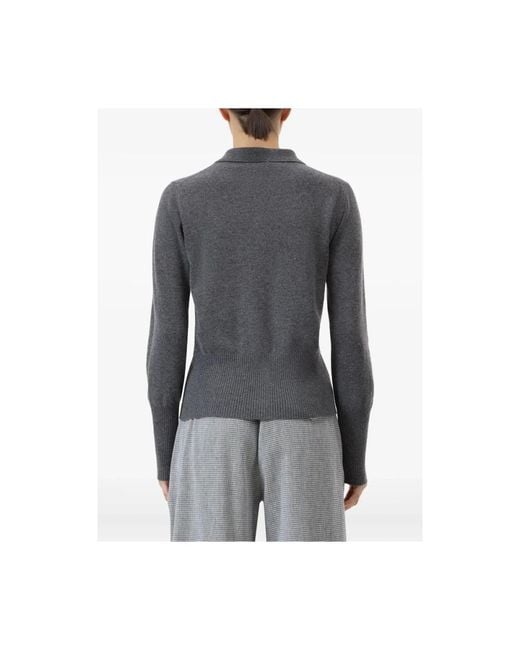 Closed Truien & Vesten ,Grijs ,Kasjmier Ash Sweater Met Knoopsluiting in het Gray