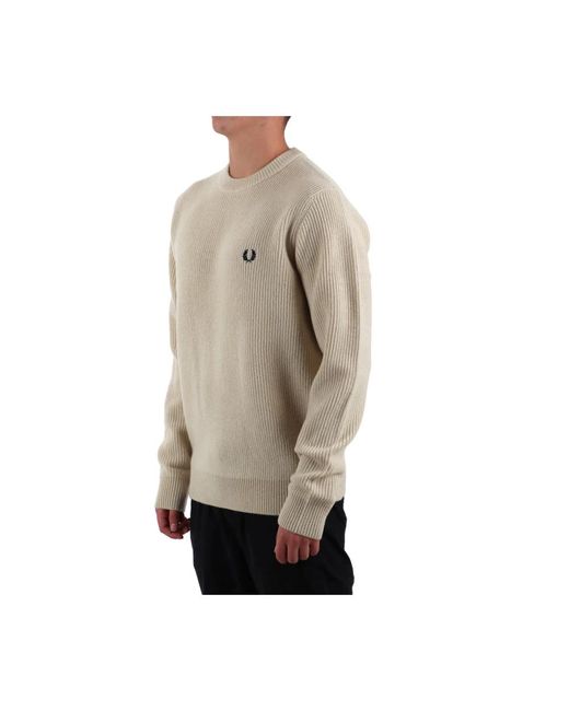 Fred Perry Geribbelde Wollen Trui in het Gray voor heren