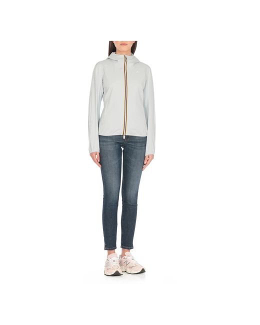 K-Way Jassen ,Blauw ,Waterdichte Jas Met Capuchon in het Blue