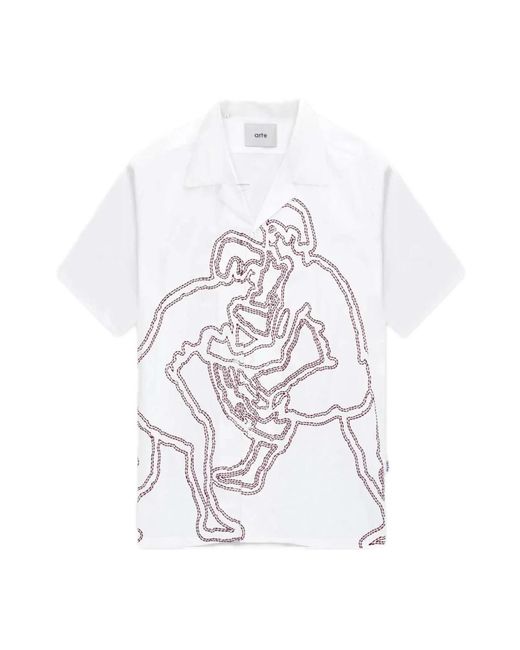Arte' White Short Sleeve Shirts for men