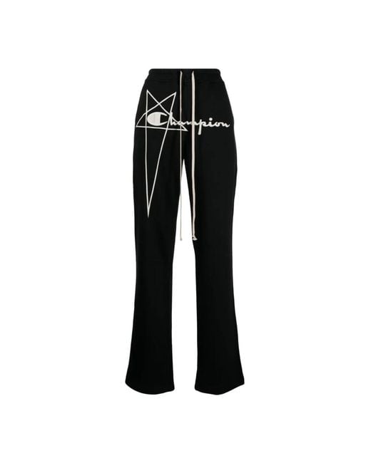 Rick Owens Wide Trousers in het Black