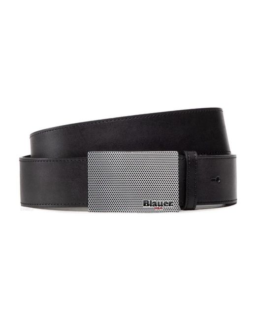 Blauer Accessoires ,Zwart ,Logo Gesp Plaat Riem in het Black voor heren