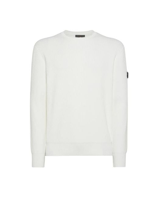 Maglione collo rotondo bianco di Peuterey in White da Uomo