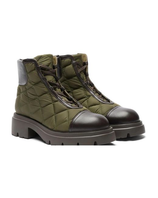 Stuart Weitzman Green Lace-Up Boots