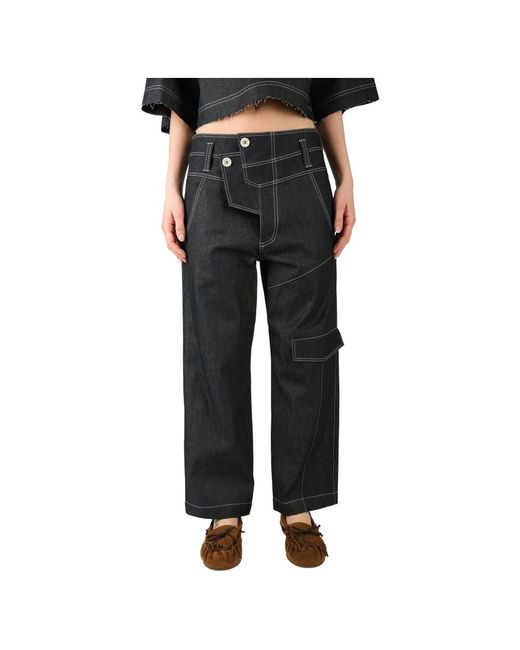 Jejia Black Cargo Boyfriend Jeans Blau