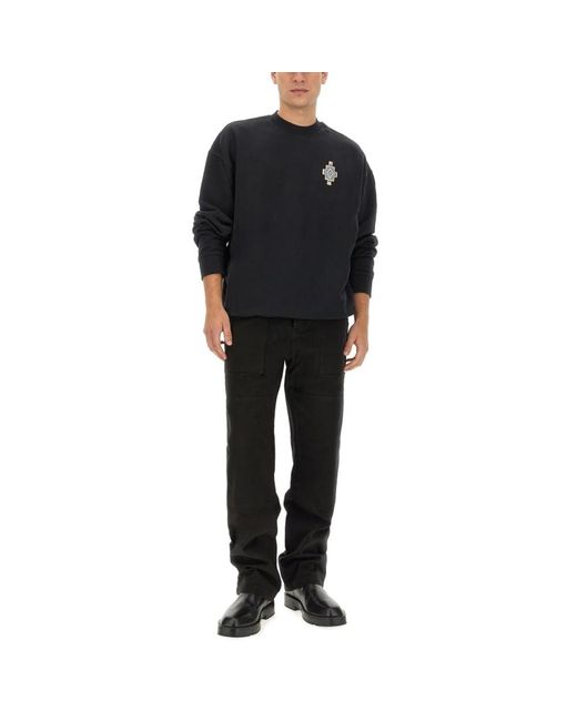 Marcelo Burlon Black Straight Trousers for men