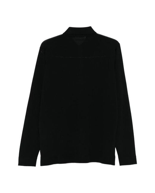 Lardini Klassischer Schwarzer Wollpullover Made in Black für Herren