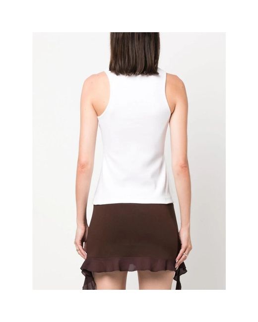 Blumarine White Sleeveless Tops