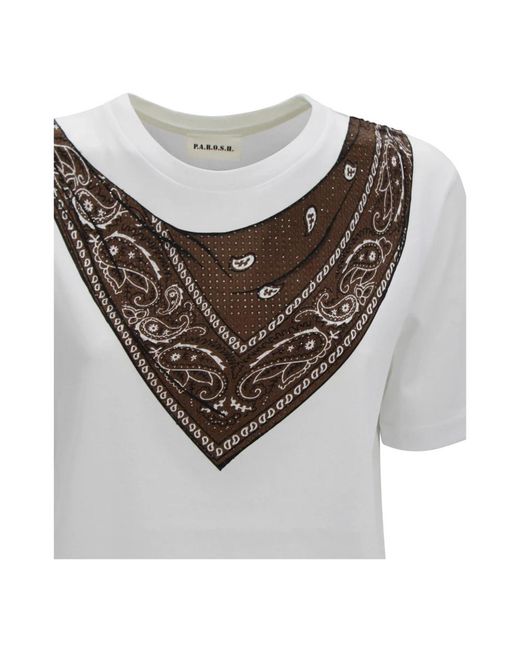 P.A.R.O.S.H. Tops ,Veelkleurig ,Katoen T-Shirts in het Gray