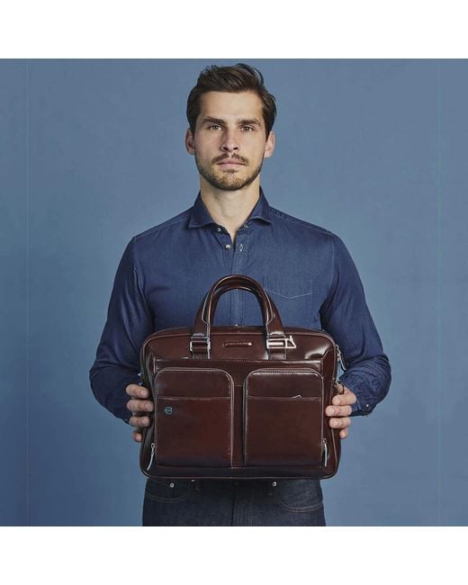 Piquadro Personalizable Work Bag For Laptop 15 in het Brown voor heren