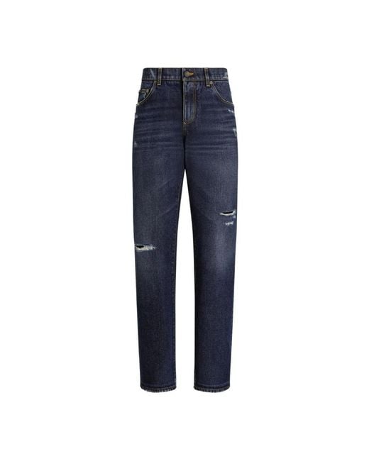 Dolce & Gabbana Blue Straight Jeans for men