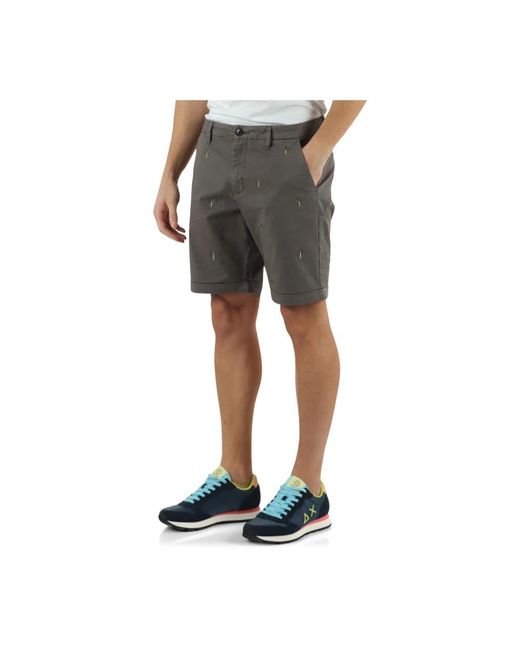 Sun 68 Gray Casual Shorts for men