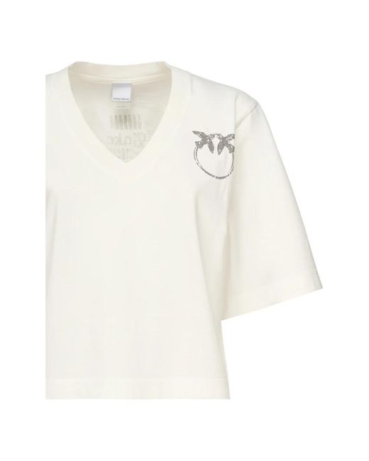 Pinko White Weiße Trapez-T-Shirts Und Polos