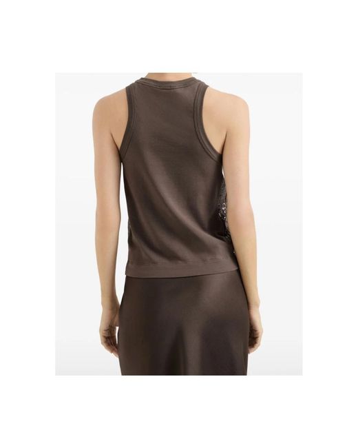 Brunello Cucinelli Brown Sleeveless Tops