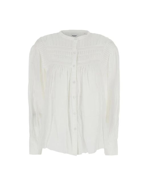 Isabel Marant Overhemden ,Wit ,Katoen Plalia Blouse in het White