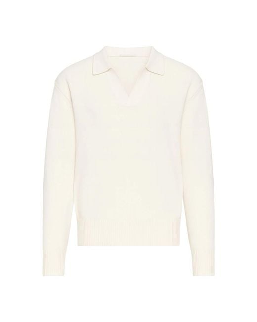 Paolo Pecora White V-Neck Knitwear for men